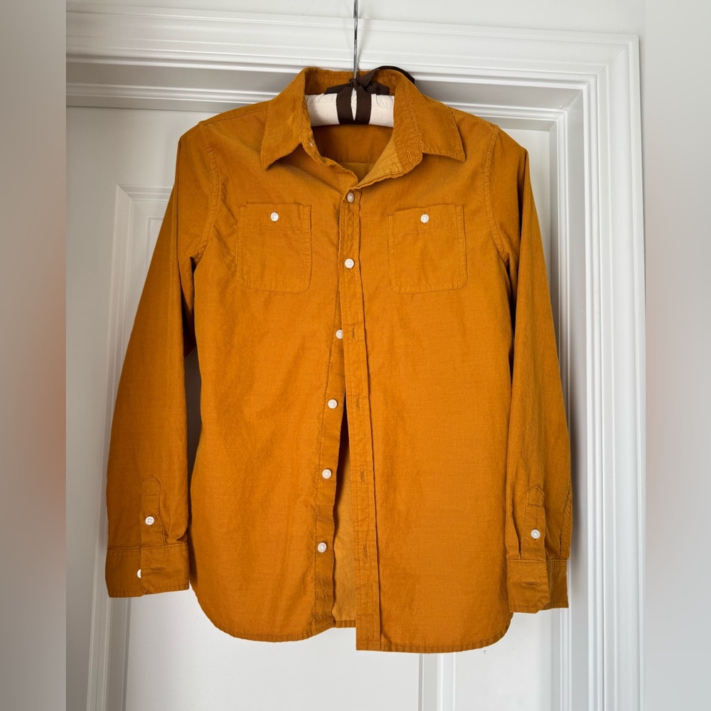 Corduroy Mustard Yellow Button-Up Shirt